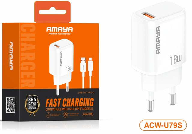 🚀 Instant Power Upgrade: Introducing the Amaya ACW-U79S 18W Super Fast Charger